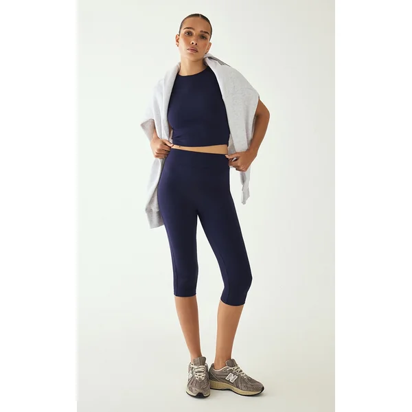 Navy Sculpt Pedal Pusher Leggings