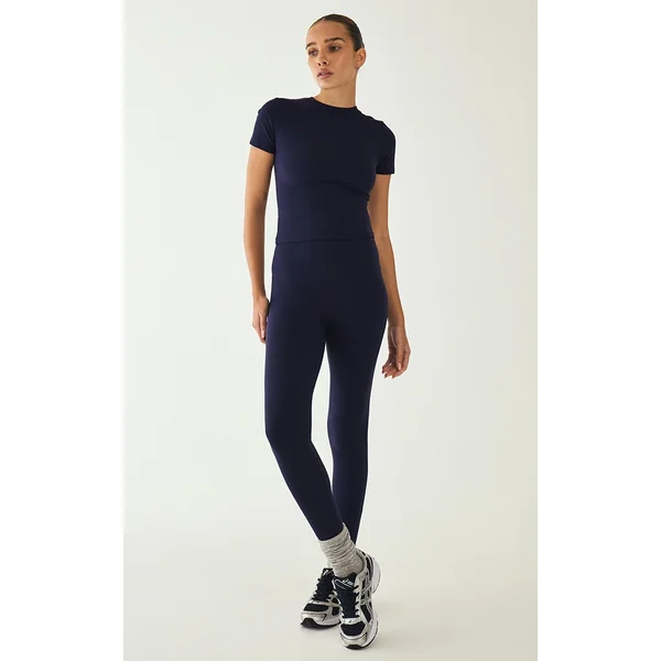 Navy Sculpt Super High Waist Gym Leggings