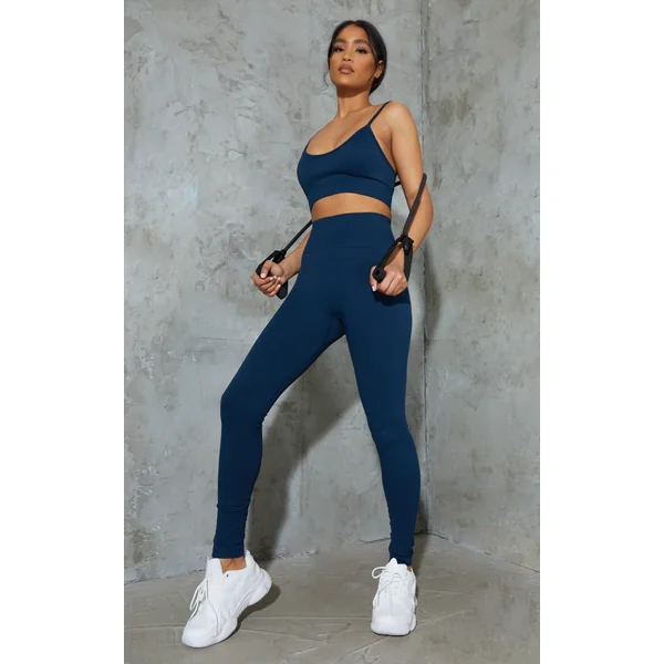 Navy Seamless High Waist Gym Leggings