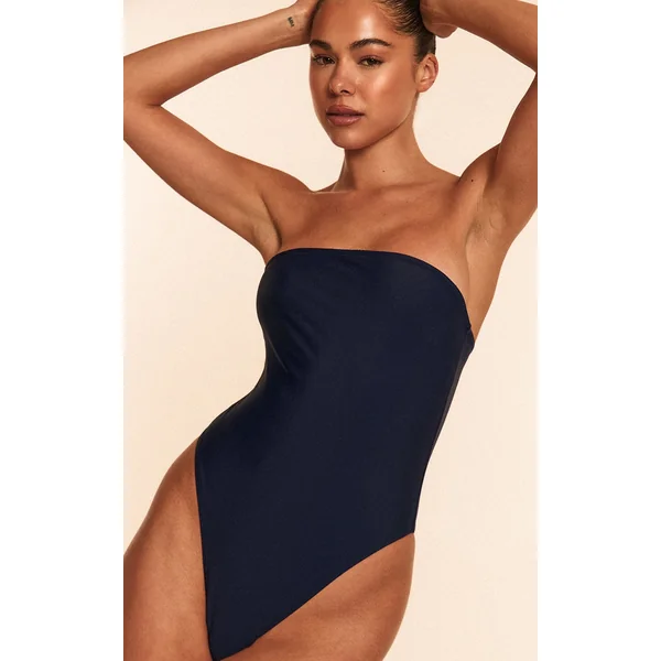 Navy Strapless Swimsuit
