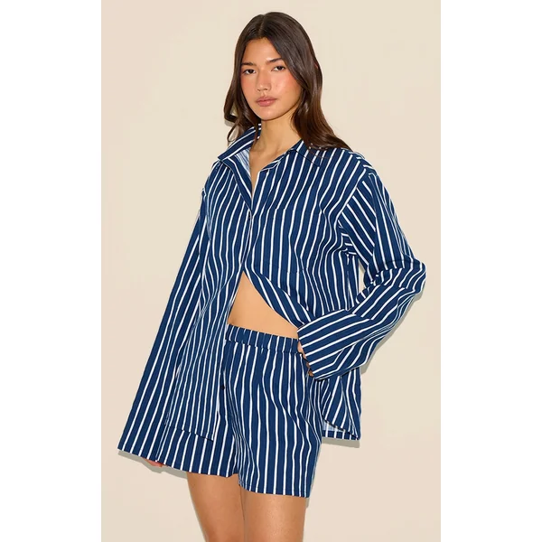 Navy Striped Floaty Shorts