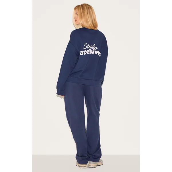 Navy Studio Archives Print Sweatshirt