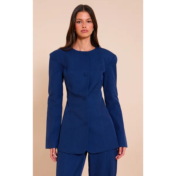 Navy Tailored Fitted Blazer