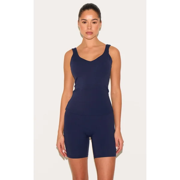 Navy Ultimate Sculpt Padded Longline Sports Bra