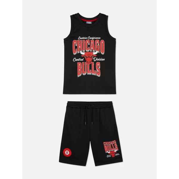 NBA Chicago Bulls Tank and Shorts Set - Black