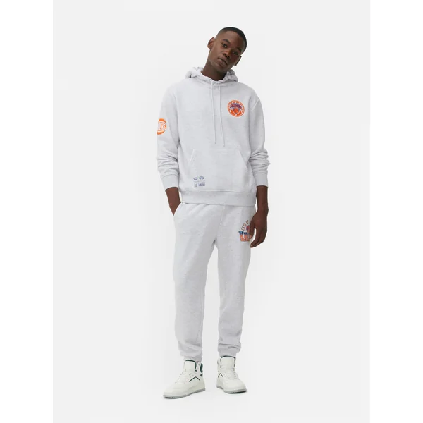 NBA New York Knicks Drawstring Hoodie - Gray Heather