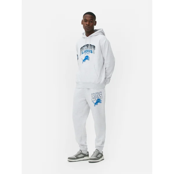 NFL Detroit Lions Drawstring Hoodie - Gray Heather