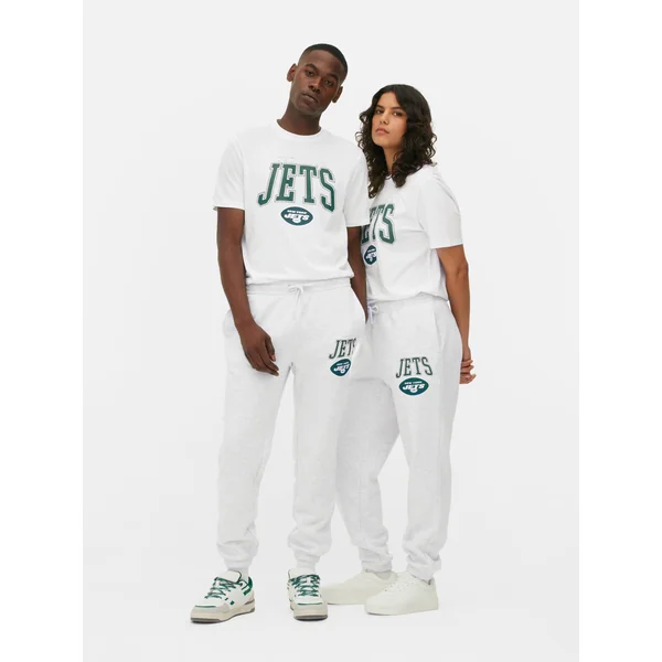 NFL New York Jets Drawstring Joggers - Gray Heather