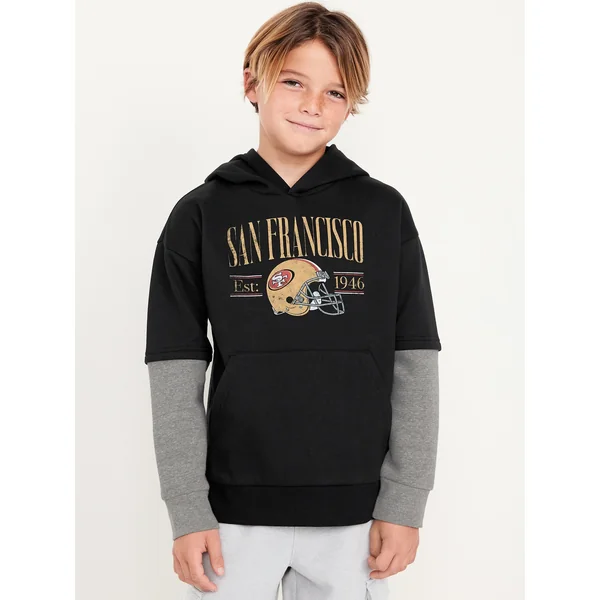 NFL™ San Francisco 49ers™ 2-In-1 Hoodie for Boys - BLACK/SAN FRANCISCO