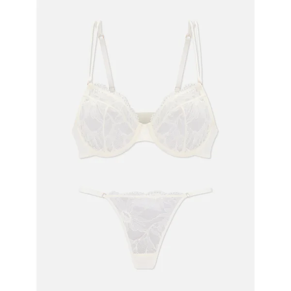 Non-Padded Lace Lingerie Set - Ivory