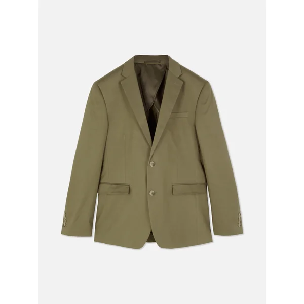 Notched Lapel Blazer - Olive