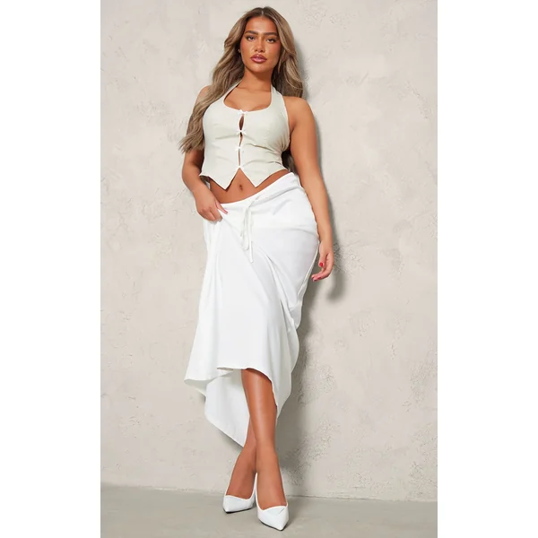 Nude Halter Neck Bow Detail Corset