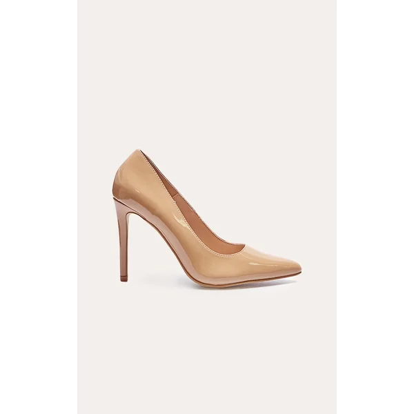 Nude Patent PU Court Shoes Heels