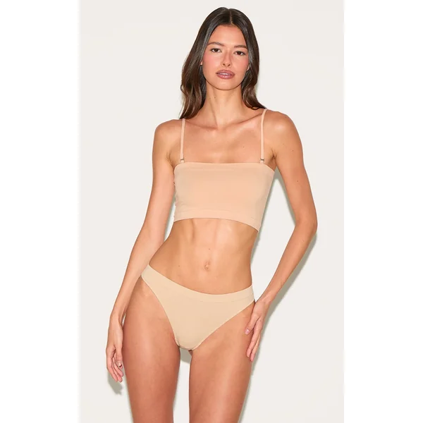 Nude Seamless Bandeau Removeable Strap Bra