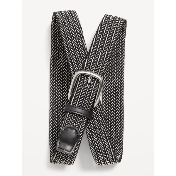 Nylon Braided Belt (1.25-inch) - Black/White