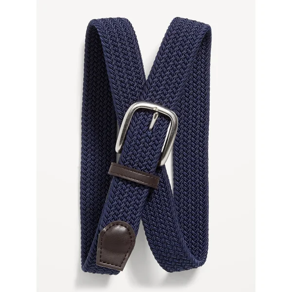 Nylon Braided Belt (1.25-inch) - Navy Blue