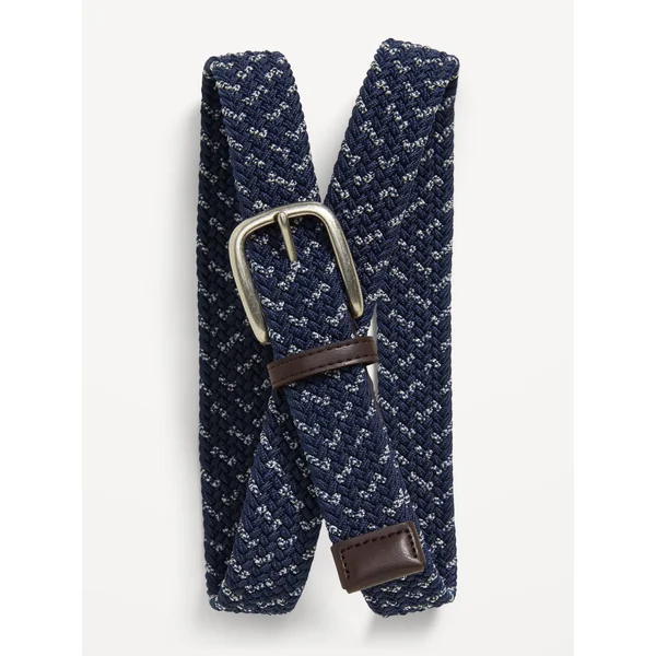Nylon Braided Belt (1.25-inch) - Navy Multi