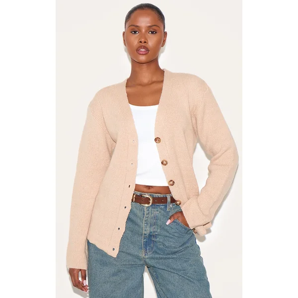 Oatmeal Chunky Knit Longline Cardigan