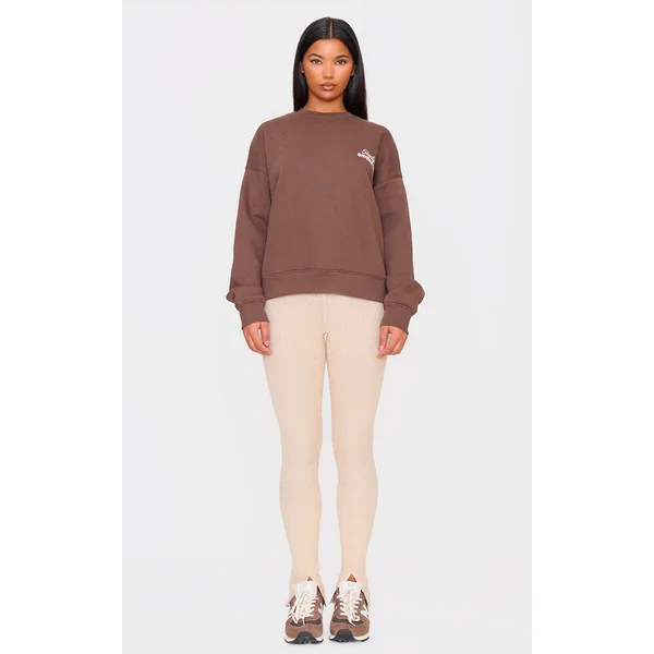 Oatmeal Knitted Split Hem Flare Pants