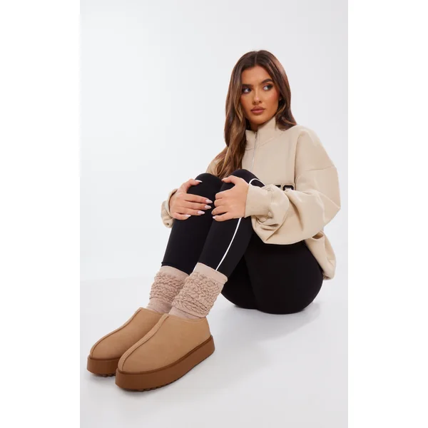 Oatmeal Marl Chunky Knitted Slouchy Socks