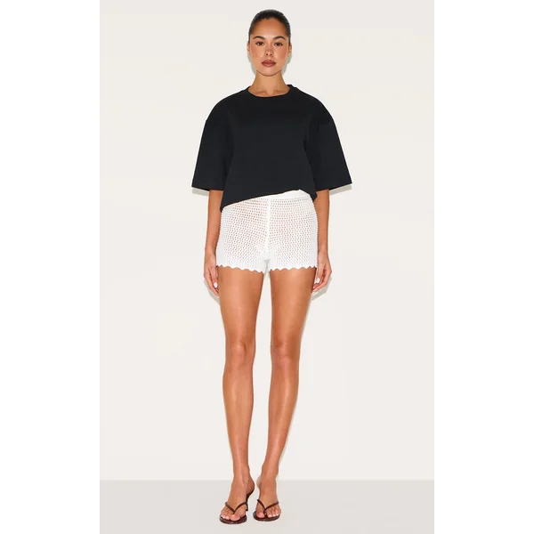 Off White Crochet Shorts