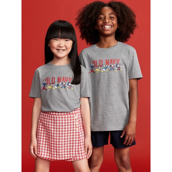 Old Navy x Disney© Gender-Neutral Logo-Graphic T-Shirt for Kids - Gray