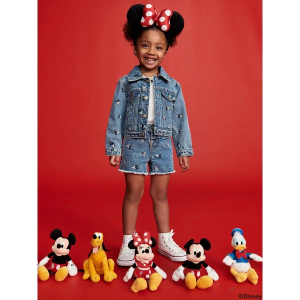 Old Navy x Disney© High-Waisted Frayed-Hem Jean Shorts for Toddler Girls - Medium Wash