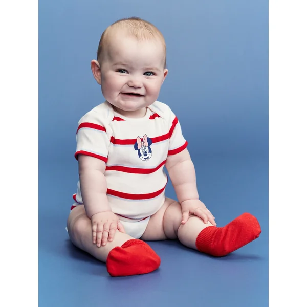 Old Navy x Disney© Minnie Mouse Short-Sleeve Bodysuit for Baby - Red Stripe