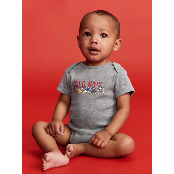 Old Navy x Disney© Short-Sleeve Logo-Graphic Bodysuit for Baby - Gray