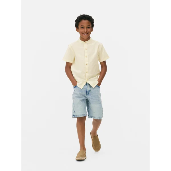 Older Kids’ Band Collar Shirt - Yellow