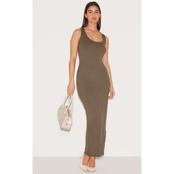 Olive Basic Simple Maxi Dress