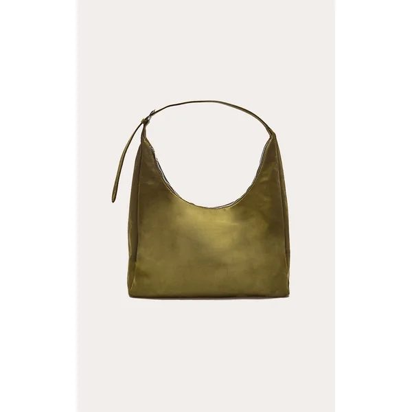 Olive Faux Suede Tote