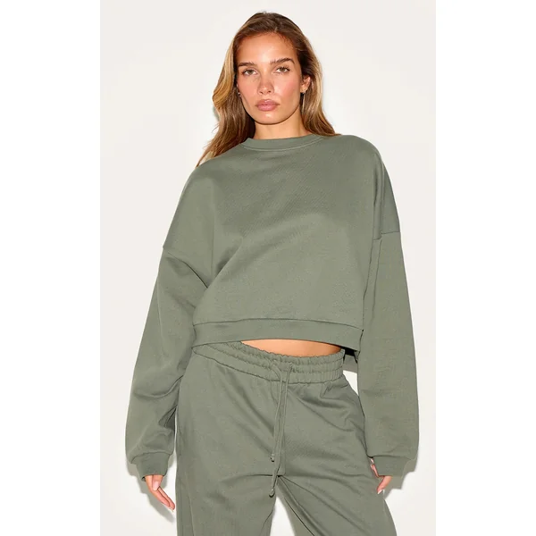 Olive Premium Boxy Sweatshirt