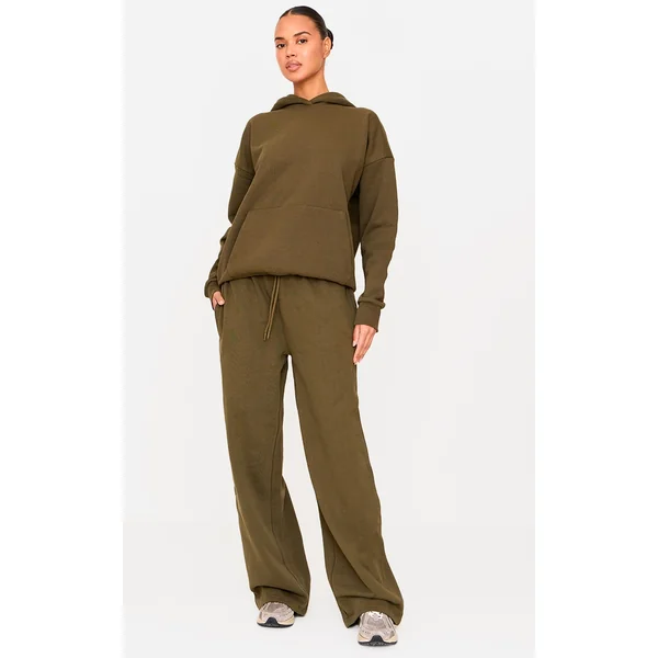 Olive Premium Thin Waistband Straight Leg Sweatpants