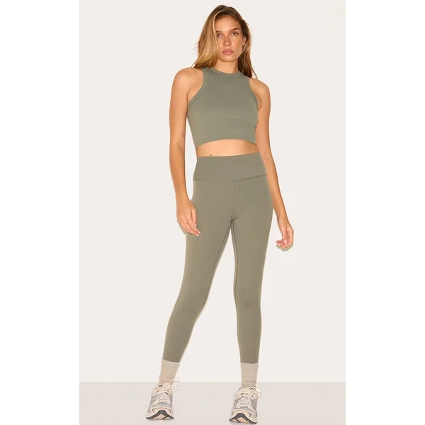 Olive Sculpt Cropped Gym Leggings