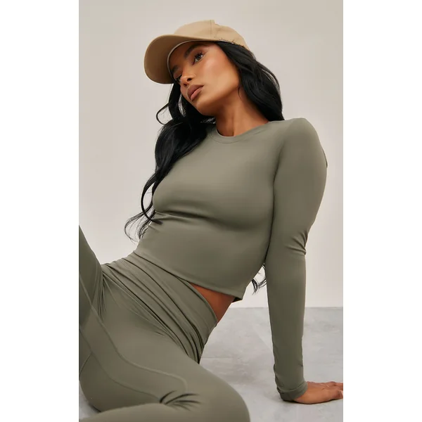 Olive Sculpt Long Sleeve Gym Top