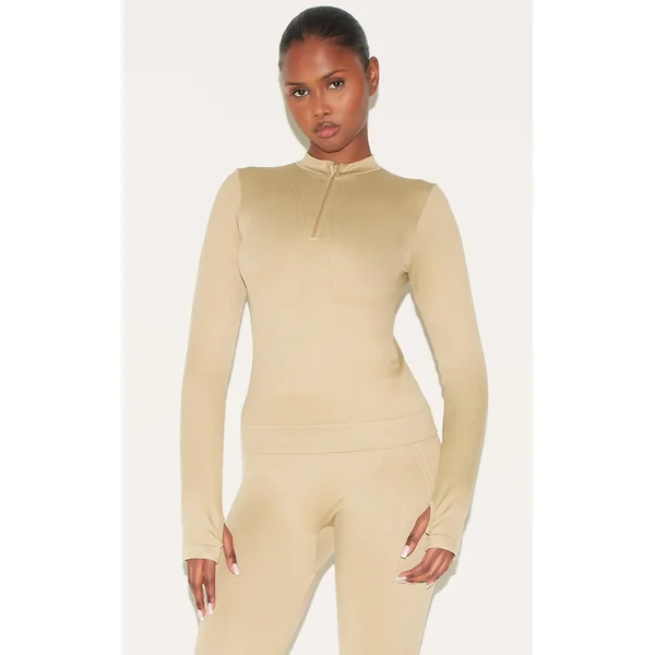 Olive Seamless Line Detail Fitted Jacket