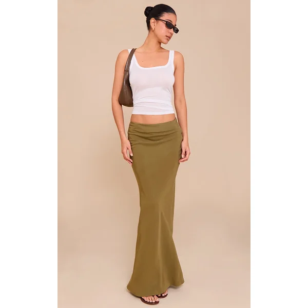 Olive Tencel Maxi Skirt