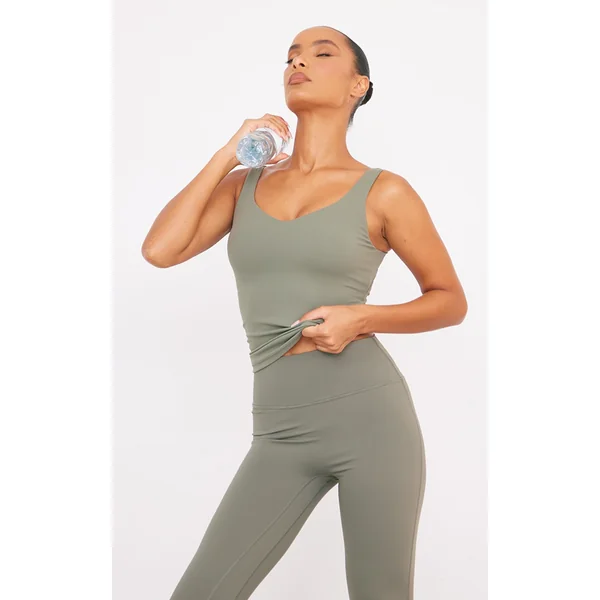 Olive Ultimate Sculpt Longline Padded Sports Vest