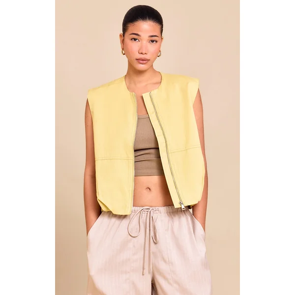 Olive Zip Up Utility Vest