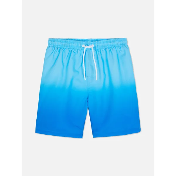 Ombré Drawstring Swim Shorts - Blue