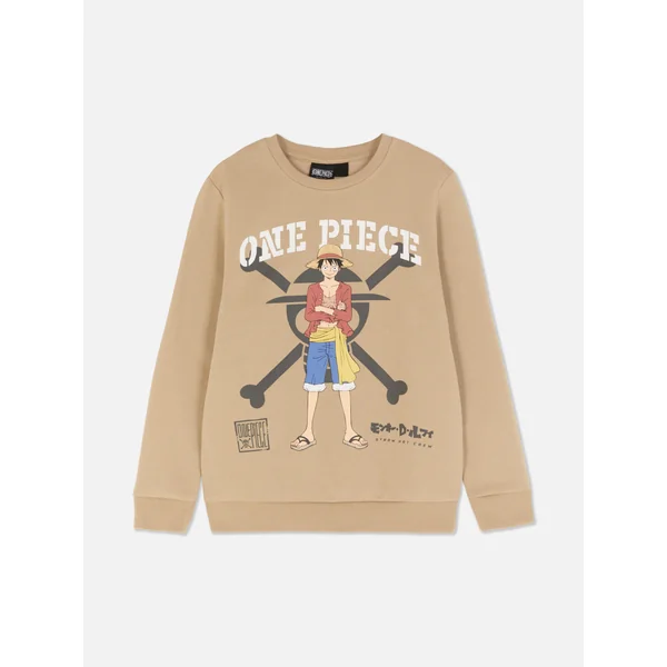 One Piece Luffy Sweatshirt - Stone