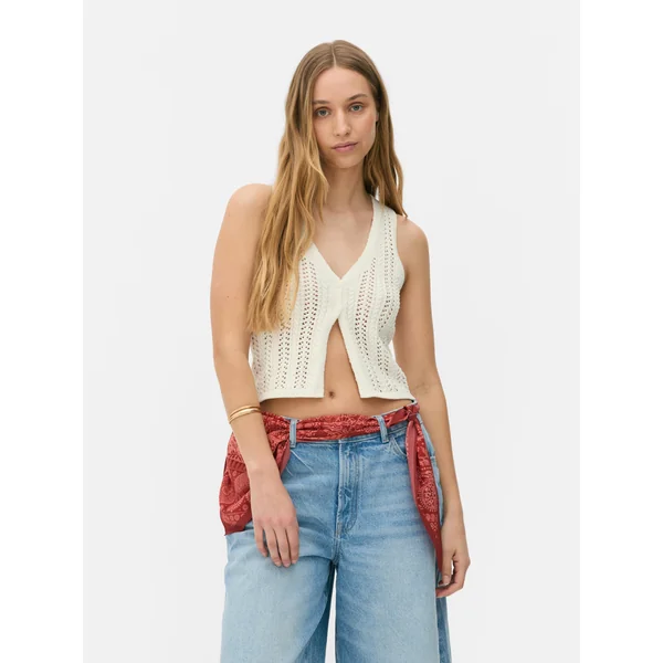 Open Stitch Vest - Ivory