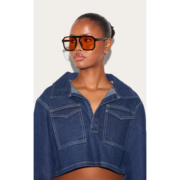 Orange Lens Aviator Sunglasses