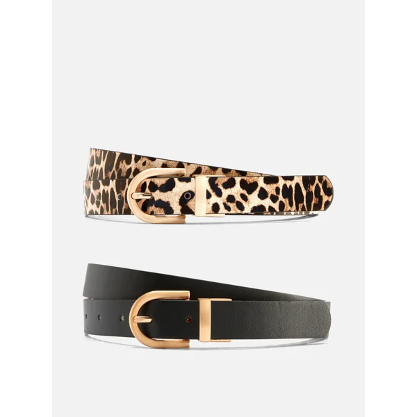 Oval Buckle Reversible Belt - Multi