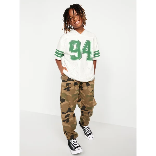 Oversized Boxy Mesh Graphic T-Shirt for Boys - Sea Salt