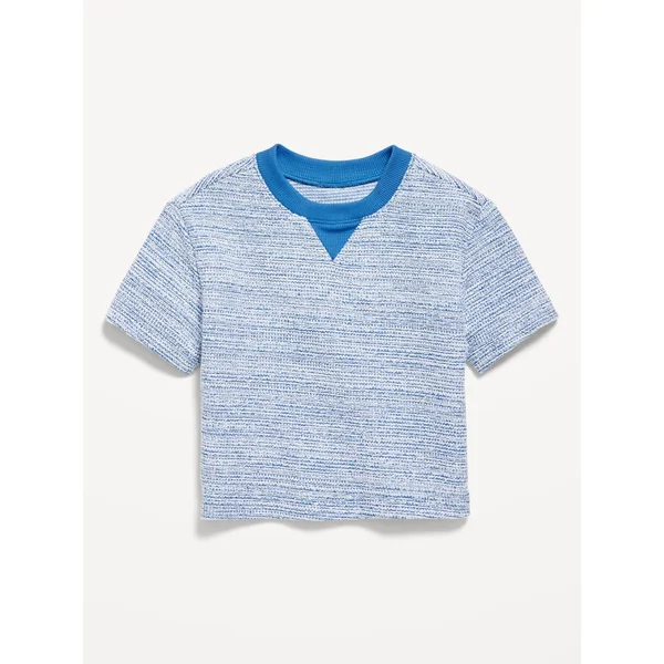Oversized Boxy T-Shirt for Toddler Boys - Cornflower Blue