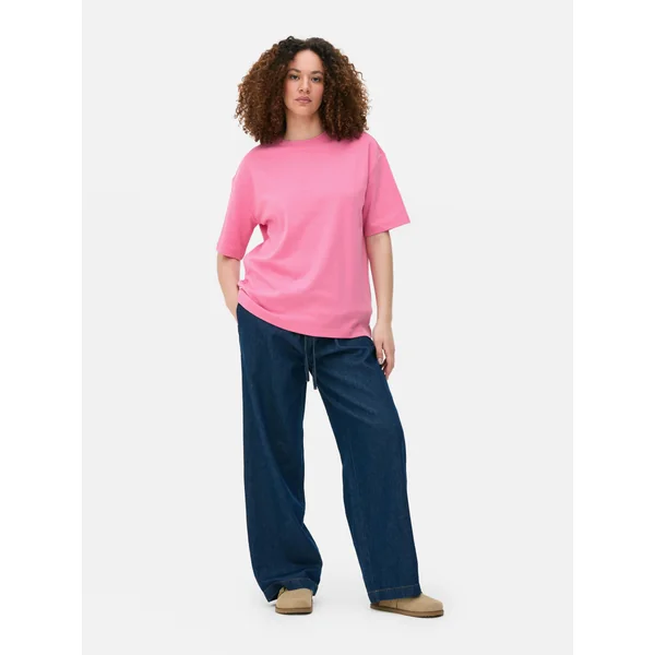 Oversized Cotton T-Shirt - Pink