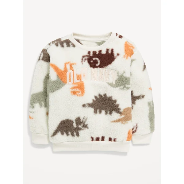Oversized Crew-Neck Logo-Graphic Sweatshirt for Toddler Boys - Dino