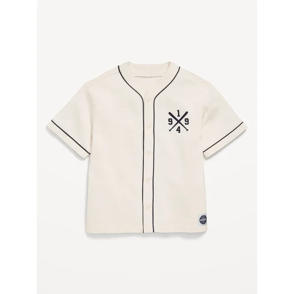 Oversized Fleece Baseball Shirt for Boys - Creme De La Creme